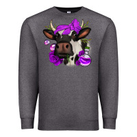 Charcoal Heather halloween roses cow Premium Sweatshirt - Jasminsmagicworld