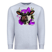 Heather Grey halloween roses cow Premium Sweatshirt - Jasminsmagicworld