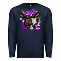 Navy halloween roses cow Premium Sweatshirt - Jasminsmagicworld