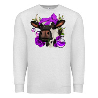 Oatmeal Heather halloween roses cow Premium Sweatshirt - Jasminsmagicworld