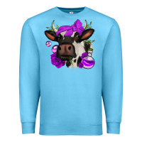 Ocean Blue halloween roses cow Premium Sweatshirt - Jasminsmagicworld
