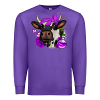 Purple halloween roses cow Premium Sweatshirt - Jasminsmagicworld