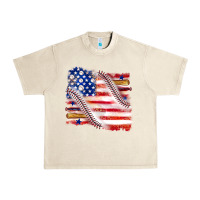 Sandshell baseball american flag Urban Heavy Tee - texasbilliewilder