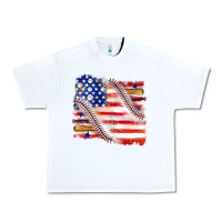 White baseball american flag Urban Heavy Tee - texasbilliewilder