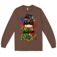 Chestnut autism mom messy bun Long Sleeve Tee - Zillion Design Studio