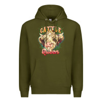 Army Green cattle queen Premium Hoodie - NancyCooperArtShop