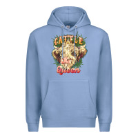 Colony Blue cattle queen Premium Hoodie - NancyCooperArtShop