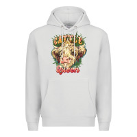 Dove Grey cattle queen Premium Hoodie - NancyCooperArtShop