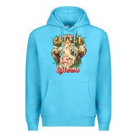 Ocean Blue cattle queen Premium Hoodie - NancyCooperArtShop