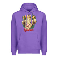 Purple cattle queen Premium Hoodie - NancyCooperArtShop