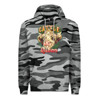 Slate Camo cattle queen Premium Hoodie - NancyCooperArtShop