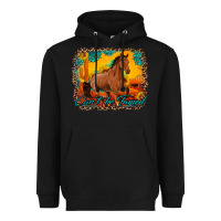 Black can't be tamed horse with sunflowers turquoise gemstone western sunset Heavyweight Hoodie - Artiststas