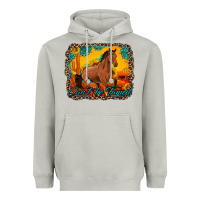 Moon Dust can't be tamed horse with sunflowers turquoise gemstone western sunset Heavyweight Hoodie - Artiststas