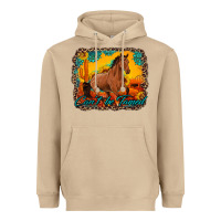 Mushroom can't be tamed horse with sunflowers turquoise gemstone western sunset Heavyweight Hoodie - Artiststas