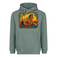 Sage can't be tamed horse with sunflowers turquoise gemstone western sunset Heavyweight Hoodie - Artiststas