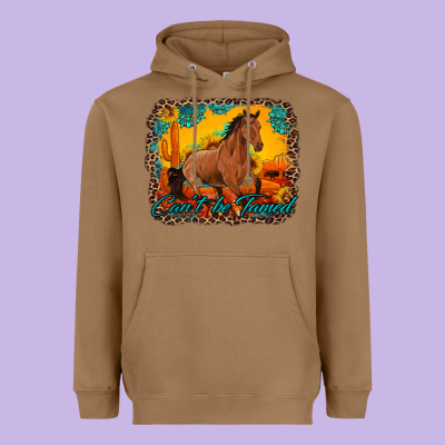 Can't Be Tamed Horse With Sunflowers Turquoise Gemstone Western Sunset Heavyweight Hoodie Designed By Artiststas