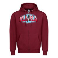 Burgundy mama lightning bolt Zipper Hoodie - JahusDesignShop