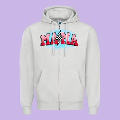 Mama Lightning Bolt Zipper Hoodie Designed By Jahusdesignshop
