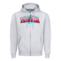 Heather Grey mama lightning bolt Zipper Hoodie - JahusDesignShop