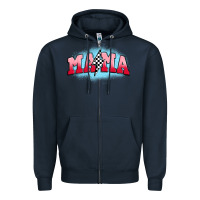 Navy mama lightning bolt Zipper Hoodie - JahusDesignShop