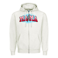 Oatmeal Heather mama lightning bolt Zipper Hoodie - JahusDesignShop