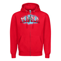 Red mama lightning bolt Zipper Hoodie - JahusDesignShop