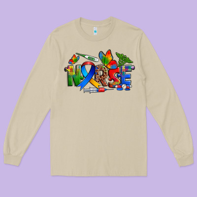 Autism Nurse Long Sleeve Tee Designed By Zillion Design Studio