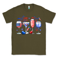 Army Green 4th of July wine glasses Classic Tee - Neo Western