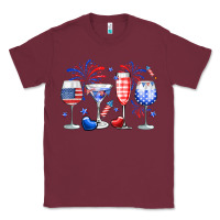 Burgundy 4th of July wine glasses Classic Tee - Neo Western