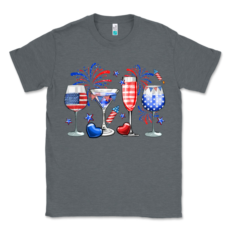 4th Of July Wine Glasses Classic Tee by Neo Western | Teevron