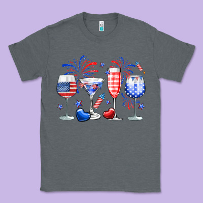 4th Of July Wine Glasses Classic Tee Designed By Neo Western