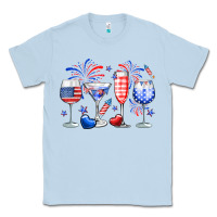 Dusty Blue 4th of July wine glasses Classic Tee - Neo Western