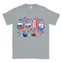 Heather Grey 4th of July wine glasses Classic Tee - Neo Western