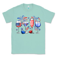 Seafoam 4th of July wine glasses Classic Tee - Neo Western