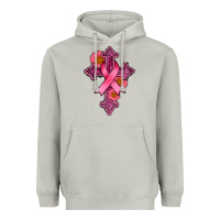 Breast Cancer Cross Heavyweight Hoodie | Teevron