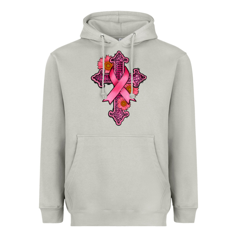 Breast Cancer Cross Heavyweight Hoodie by AdoDesignShop | Teevron