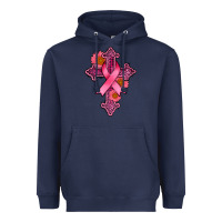 Navy breast cancer cross Heavyweight Hoodie - AdoDesignShop