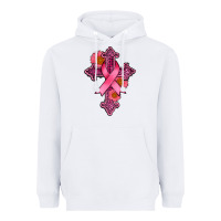 White breast cancer cross Heavyweight Hoodie - AdoDesignShop