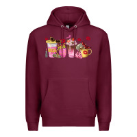 Burgundy boss lady coffee cups Premium Hoodie - NancyCooperArtShop