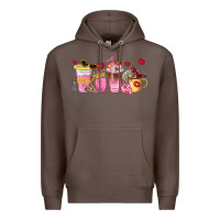 Coffee boss lady coffee cups Premium Hoodie - NancyCooperArtShop