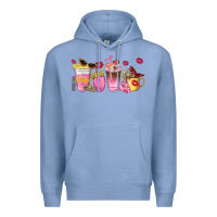 Colony Blue boss lady coffee cups Premium Hoodie - NancyCooperArtShop