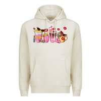 Oatmeal Heather boss lady coffee cups Premium Hoodie - NancyCooperArtShop