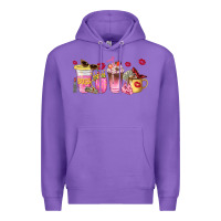 Purple boss lady coffee cups Premium Hoodie - NancyCooperArtShop