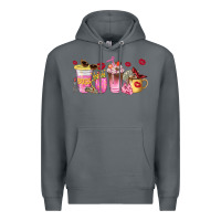 Rock boss lady coffee cups Premium Hoodie - NancyCooperArtShop