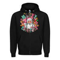 Black merry christmas santa Zipper Hoodie - AdoDesignShop