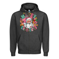 Charcoal Heather merry christmas santa Zipper Hoodie - AdoDesignShop