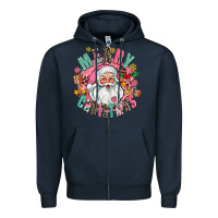 Navy merry christmas santa Zipper Hoodie - AdoDesignShop