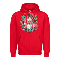 Red merry christmas santa Zipper Hoodie - AdoDesignShop