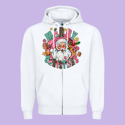 Merry Christmas Santa Zipper Hoodie Designed By Adodesignshop