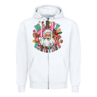 White merry christmas santa Zipper Hoodie - AdoDesignShop